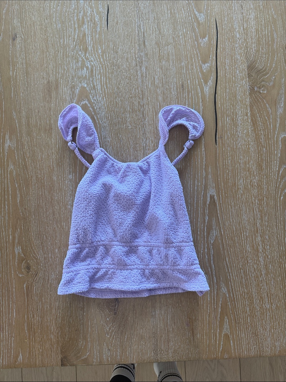 abercrombie kids Lavender Textured Tank with Ruffle Hem